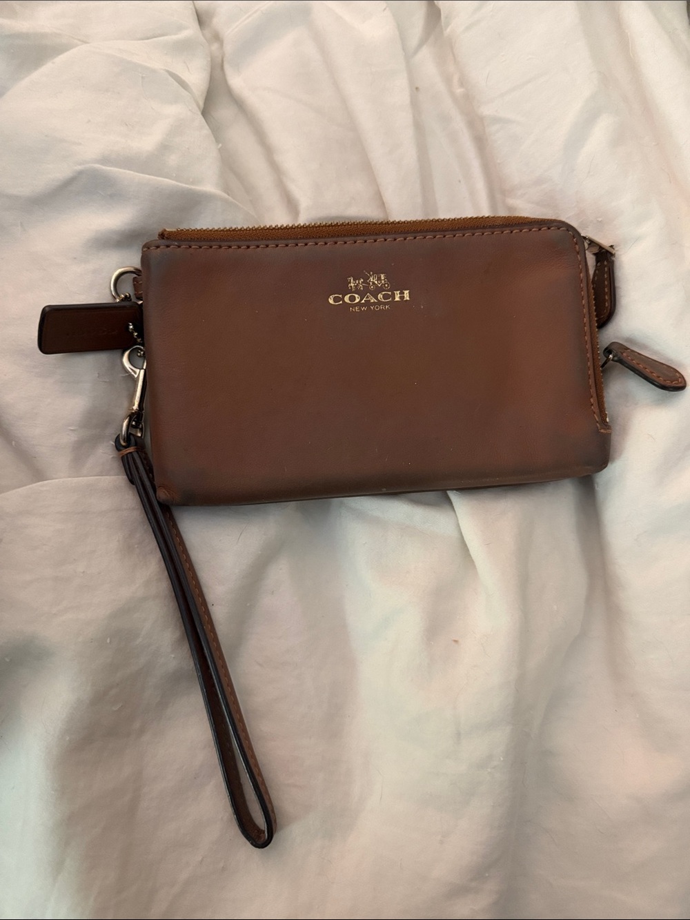Coach Brown Leather Wristlet Wallet